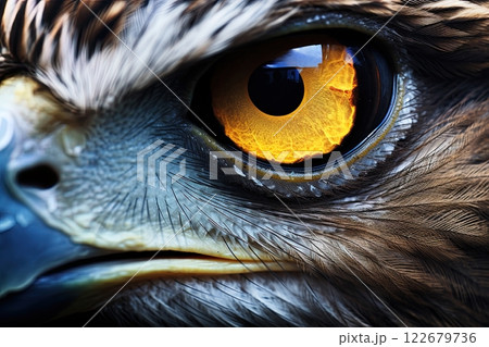 Bald Eagle eye closeup. Ai generative 122679736