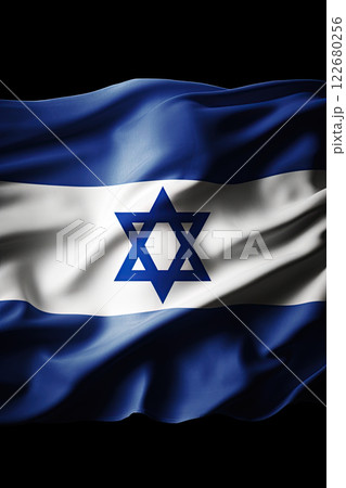 Flag of Israel with blank space for text. Ai Generative 122680256