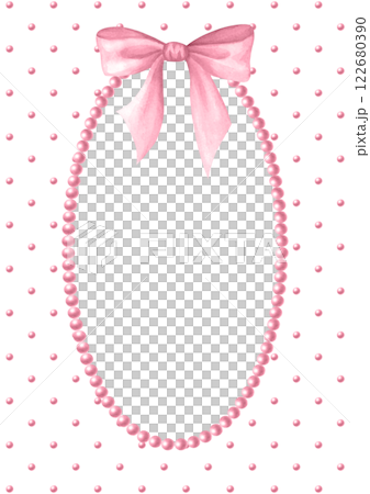 Vertical postcard template with pink beads, bow and oval necklace, A4. Coquette core. Watercolor isolated hand draw illustration with copy space for text. Romantic invitations and wedding design. Vertical postcard template with pink beads, bow and oval necklace, A4. Coquette core. Watercolor isolated hand draw illustration with copy space for text. Romantic invitations and wedding design. 122680390