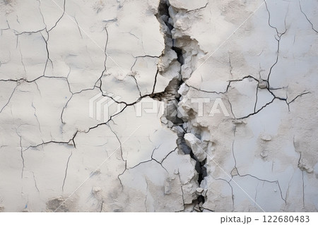 Cracked damaged worn wall. Background for copy space. Generative Ai 122680483