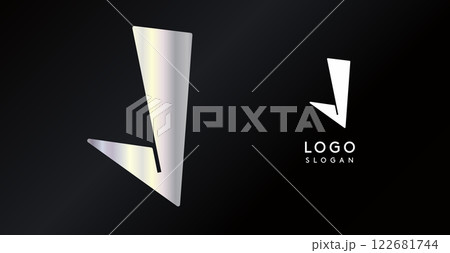 Geometric triangular J letter, abstract dynamic logo, modern holographic gradient monogram for gaming, technology, urban art, innovation, streetwear brand, sci-fi cybersport. Vector illustration Geometric triangular J letter, abstract dynamic logo, modern holographic gradient monogram for gaming, technology, urban art, innovation, streetwear brand, sci-fi cybersport. Vector illustration 122681744