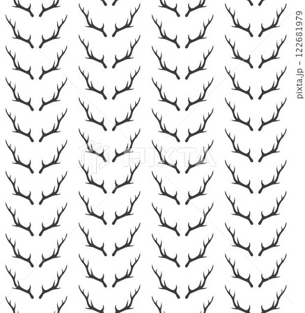 Vector seamless pattern of deer horns 122681979