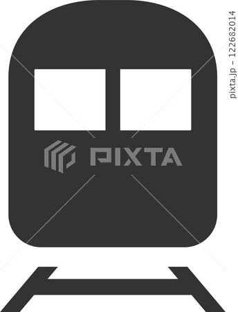 電車のモノクロベクターイラストアイコン 122682014