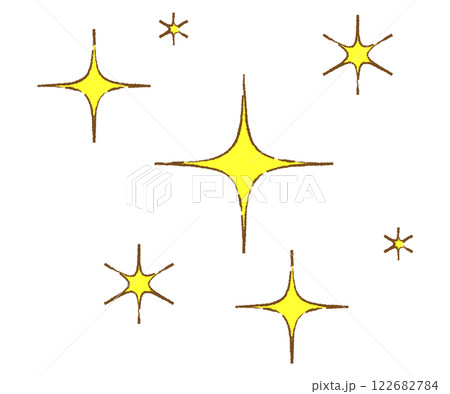 輝くキラキラのエフェクト、ピカピカ。 輝くキラキラのエフェクト、ピカピカ。 122682784