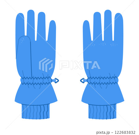 Ski Gloves Igloos Insulated Core blue cartoon Fashion hand accessory clothing technical illustration garment. Vector 122683832