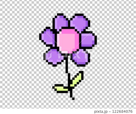8 bits pixel art love purple flower icon 8 bits pixel art love purple flower icon 122684076