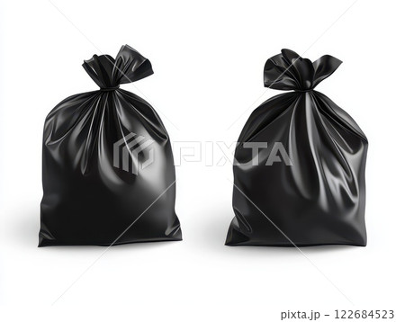 Garbage bags on a white background. generative ai 122684523