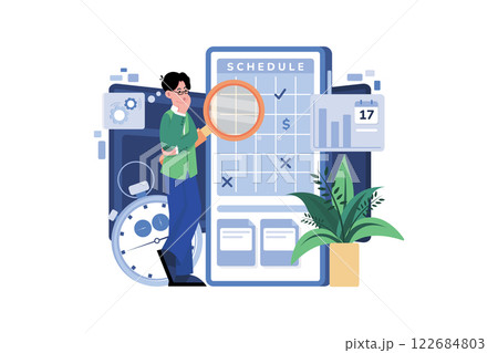 Business Person Looking At The Schedule Business Person Looking At The Schedule 122684803