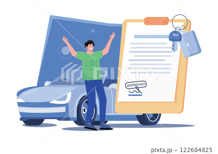 Man Getting A Car Loan Approved 122684825
