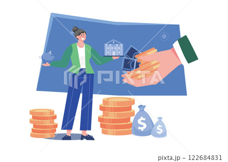 Girl With Loan Money 122684831