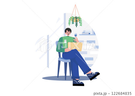 Mature Male Sits On Armchair Wineglass In Hand Mature Male Sits On Armchair Wineglass In Hand 122684835