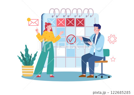 Business Person Looking At The Schedule Business Person Looking At The Schedule 122685285