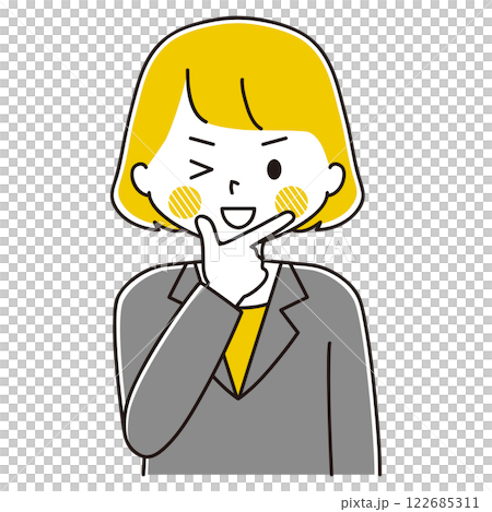 Pose Illustration of a woman in a suit Smiling 122685311