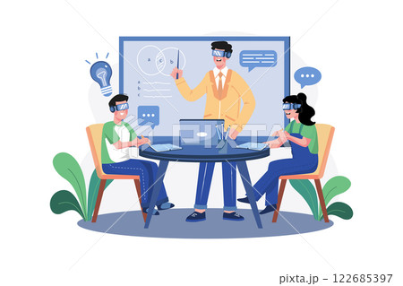 Teacher's Day Illustration concept. A flat illustration isolated on white background 122685397