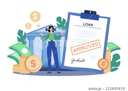 Bank Loan Successfully Illustration concept on white background Bank Loan Successfully Illustration concept on white background 122685419