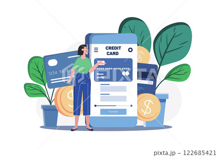 Credit Card Application Illustration concept on white background Credit Card Application Illustration concept on white background 122685421