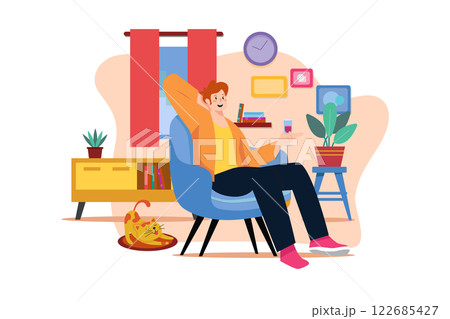 Mature Male Sit On Armchair Wineglass In Hand Mature Male Sit On Armchair Wineglass In Hand 122685427