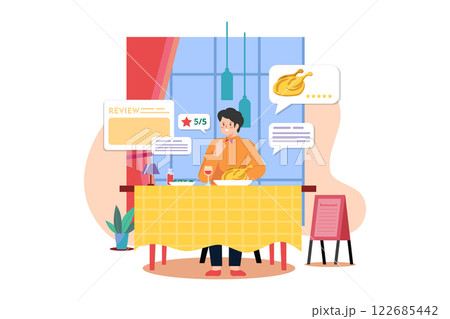 Expert Foodie Trying Food And Makes Review 122685442