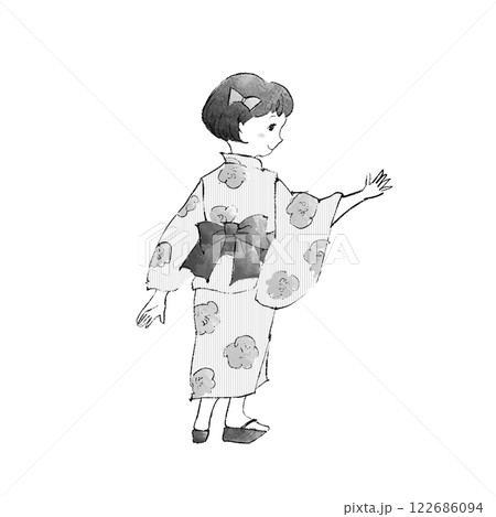 浴衣姿の女の子 122686094