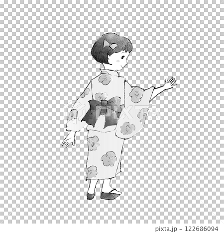 浴衣姿の女の子 122686094