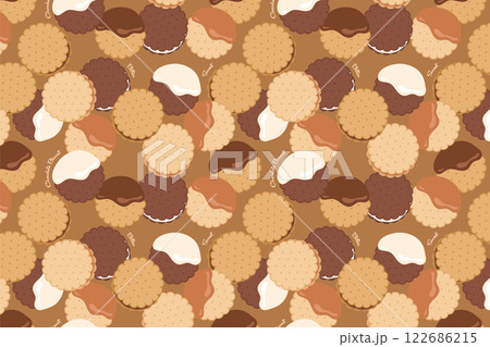 チョコビスケットのパターンデザイン チョコビスケットのパターンデザイン 122686215