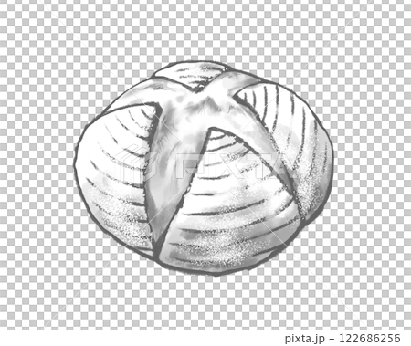 鄉村麵包的黑白插圖 鄉村麵包的黑白插圖 122686256