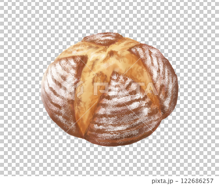 鄉村麵包的寫實水彩畫 122686257