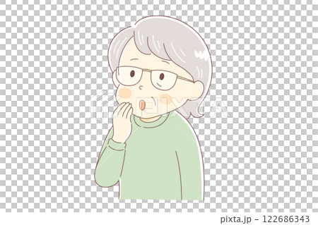 何かを思い浮かべて考える高齢女性 何かを思い浮かべて考える高齢女性 122686343