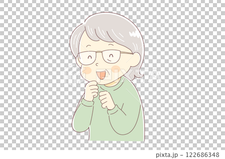 にっこり笑う高齢女性 にっこり笑う高齢女性 122686348