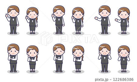 ウェイターウェイトレスの男女 03 122686386