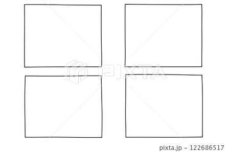 ゆるめシンプルな横向き四角セット　線画 122686517