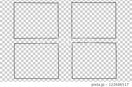 ゆるめシンプルな横向き四角セット　線画 122686517