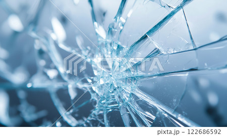 鋭利な破片で強化ガラスが割れた 122686592