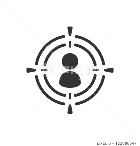 ターゲットユーザーをイメージしたシンプルなベクターアイコン(線画・白黒) 122686647