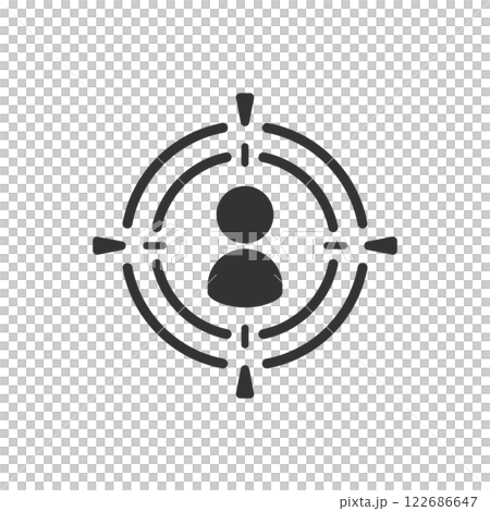 ターゲットユーザーをイメージしたシンプルなベクターアイコン(線画・白黒) 122686647