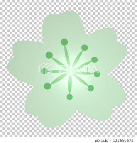 シンプルな緑色の花びらのイラスト素材 シンプルな緑色の花びらのイラスト素材 122686672