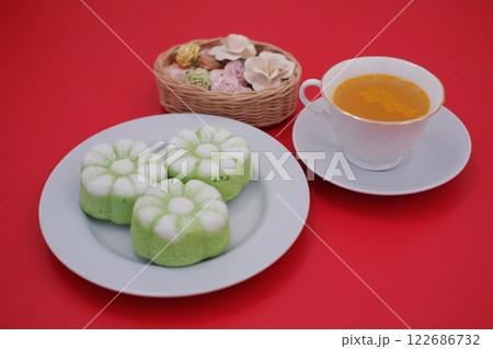 Kue Putu Ayu is one of the traditional wet cakes that have a soft texture.  122686732