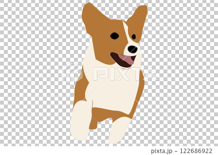 犬　イラスト　シンプル　カラー 122686922