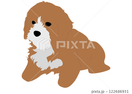 犬　イラスト　シンプル　カラー 122686931