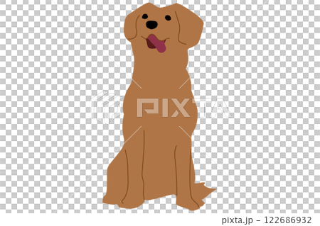 狗狗插畫簡單色彩 122686932
