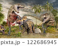 ティラノサウルスと戦うトリケラトプス 122686945