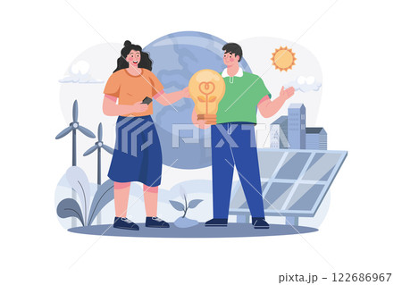 Renewable Energy Illustration concept on white background Renewable Energy Illustration concept on white background 122686967