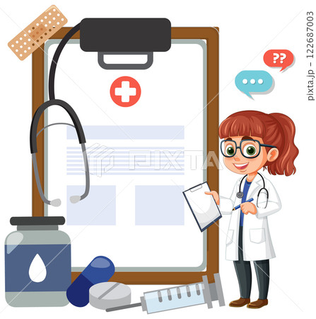 Healthcare Professional with Medical Tools 122687003