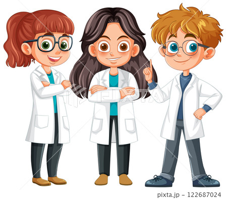 Young Scientists in Lab Coats 122687024