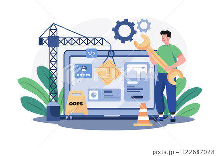 Website Under Construction Illustration concept on white background Website Under Construction Illustration concept on white background 122687028