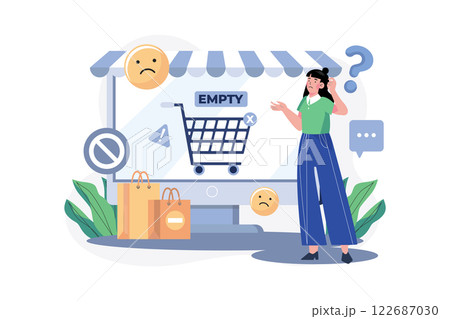 Empty Shopping Cart Illustration concept on white background 122687030
