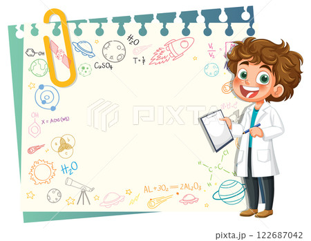 Young Scientist with Chemistry Notes 122687042