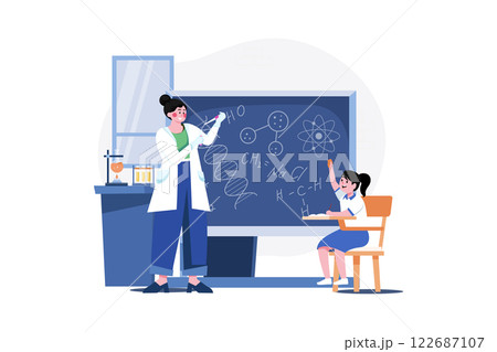 Science teacher teaching in class Science teacher teaching in class 122687107