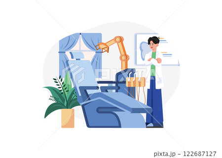 Dental Office Interior With A Dentist Workplace Dental Office Interior With A Dentist Workplace 122687127