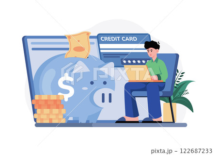 Online Banking Illustration concept. A flat illustration isolated on white background 122687233
